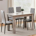 Homullel Essgruppe, 110x70 cm, Schwarz, Esstisch mit 4 Stühlen Esszimmer Set für 4 Personen, für Küche, Esszimmer (Flanellgrau #2