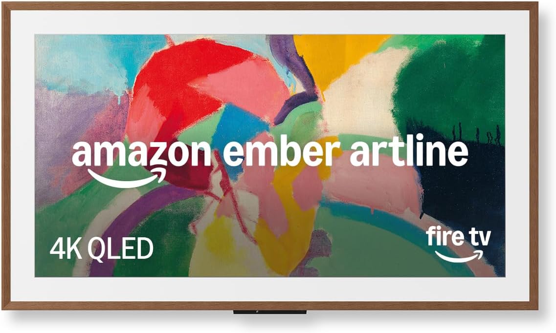 Amazon Fernseher, Schwarz, Smart TV, Ember Artline 55' mit Fire TV (neueste Generation), 4K Ultra HD QLED Smart TV und Kunstgalerie