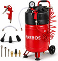 Arebos Kompressor, 8 Bar, 6 L, Mehrfarbig, Druckluft, Ölfrei Leise