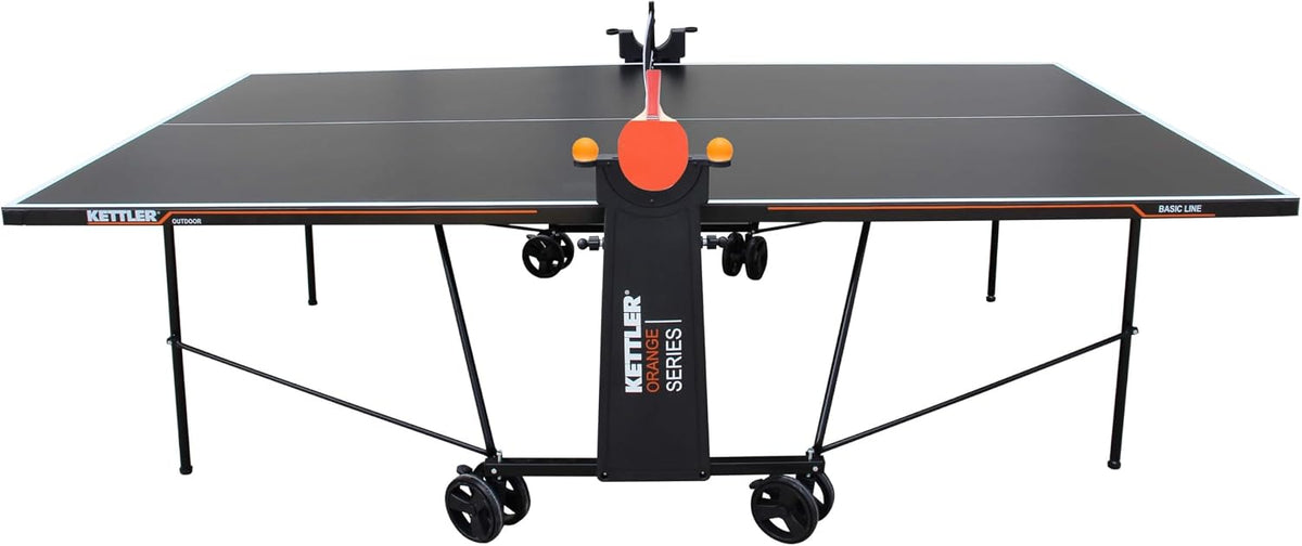 KETTLER Tischtennis-Platten, Aluminiumverbund, pulverbeschichteter Stahl, Polyethylen, Schwarz/Orange