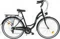 Dallas Bike Fahrrad, 28 Zoll, Schwarz, Bequemes Cityrad für Damen und Herren - mit 7-Gang Shimano