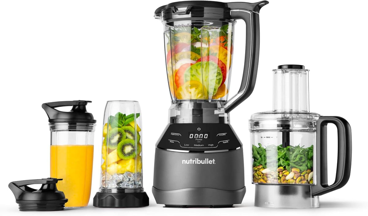 NutriBullet Stab- & Standmixer, 1,89l, schwarz, Full Size Blender Combo, Elektrischer Mixer, Multifunktionaler Zerkleinerer
