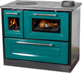 Hosseven Kaminofen, 8 kW, Grün, mit Backfach und Herdplatte 4012 Holzofen Holz Ofen