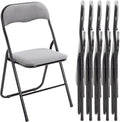 HAKU Esszimmerstuhl, 45 cm, grau/schwarz, Klappstuhl gepolstert 6er Set Klappstühle bequem grau, schwarz, Metall