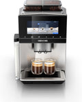 SIEMENS Kaffeevollautomat, Silber/Schwarz, EQ900, großes farbiges TFT-Display, 2 Bohnenbehälter, 36 Heiß- und Kaltgetränke