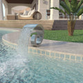 HUAKEHOM Springbrunnen, 50x30x53 cm, Edelstahl (SS 304), Silber, Pool-Wasserfall Schwalldusche Wasserschwall Schwimmbad