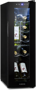 Klarstein Weinkühlschrank, 32 L, Schwarz, Shiraz, 12 Flaschen, 1 Zone