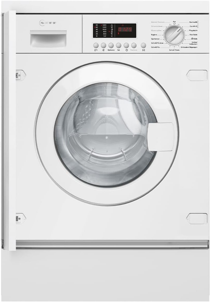 NEFF Waschtrockner, 72 dB, 52 l, 4 kg, Weiß, V6540X3, Einbau-, Geräuschwert Waschen:, Vollintegrierbar, Trommelvolumen