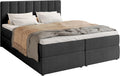 BROMARKT Boxspringbett, 160x200 cm, Weiß, mit Matratze Bett mit Topper Graphit