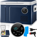 KESSER Kühlschrank, 230 V, 24 V, Blau/Weiß, Kompressor Kühlbox 2in1 Doppelzone Kühl & Gefrierfach, Kühlung bis -20 °C für Camping