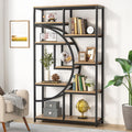 Tribesigns Bücherregal, Grau, industrielles 5-stöckiges Etagere-, freistehend, hohe e, Display-Regal, Schlafzimmer