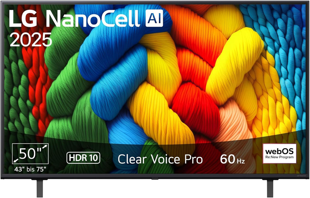 LG Fernseher, 50 Zoll, 127 cm, Braun, 50NANO80A6B TV 4K NanoCell AI TV (α7 Gen8 4K AI, webOS 25, 60Hz) [Modelljahr 2025]