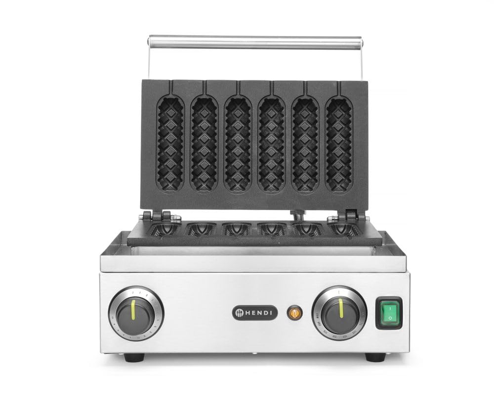 HENDI Buffetschrank, 1550 W, 230 mm, 230 V, Mehrfarbig, Waffeleisen 'Corn Dog', Für 6 leckere Lollipop-Waffeln oder Corn Dogs
