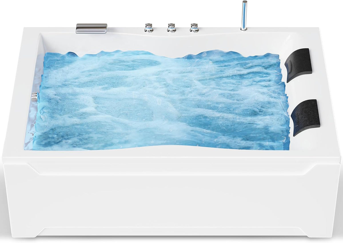 AQUADE Whirlpool-Badewannen, 180x120 cm, Weiß, Whirlpоol Badewanne Acryl Badewanne Modell: Hamburg, Classic, Air-Relax