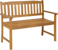 COSTWAY Sitzbank, Grau, Gartenbank Holz, Holzbank wetterfest, 2-Sitzer