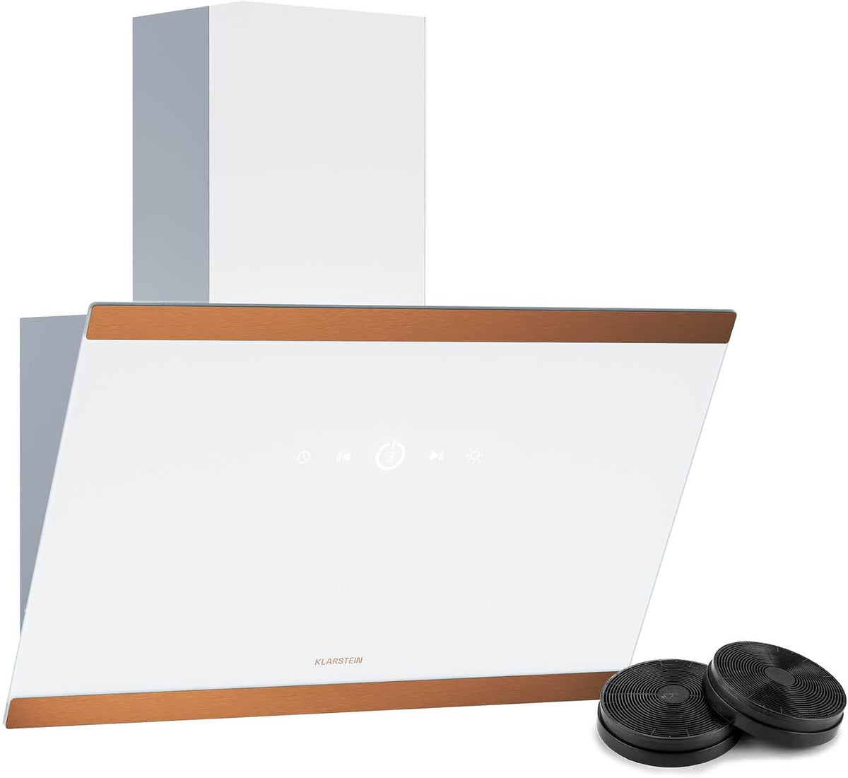 Klarstein Dunstabzugshaube, 34,5 dB, 60 cm, 578 m, Kupfer, FlashLine 60 - Abzugshaube, Touchscreen, A++ Energieeffizienz
