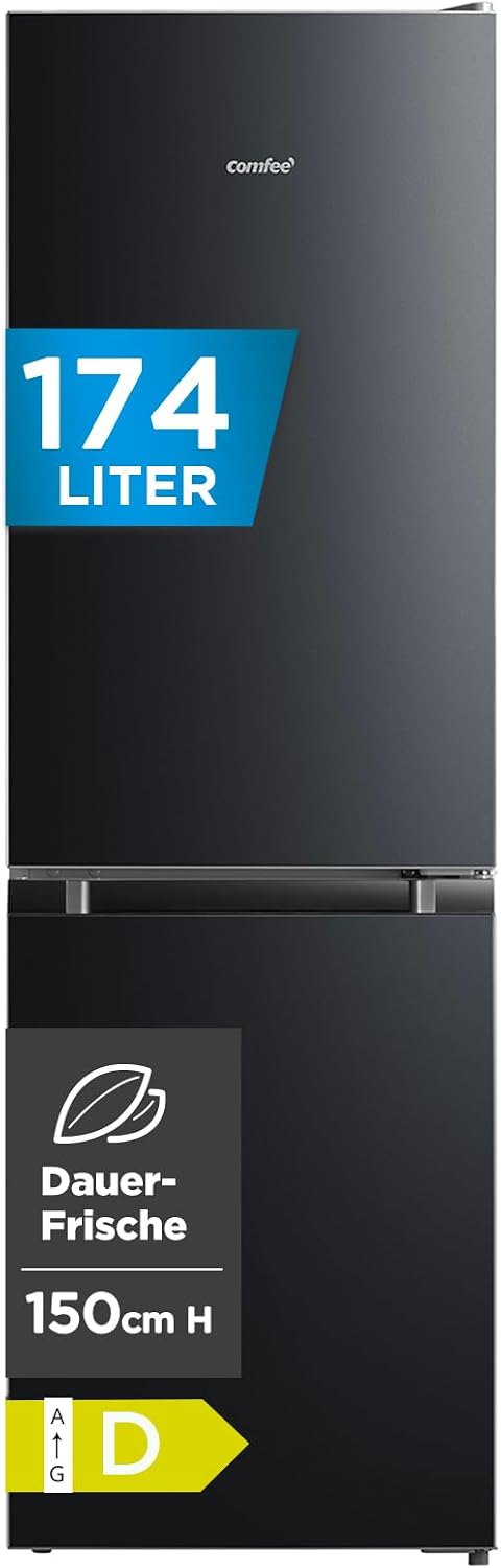 Comfee Kühl-Gefrierkombination, 174 L, 38 dB, Weiß, EEK D, Low Frost, 180° flipregal