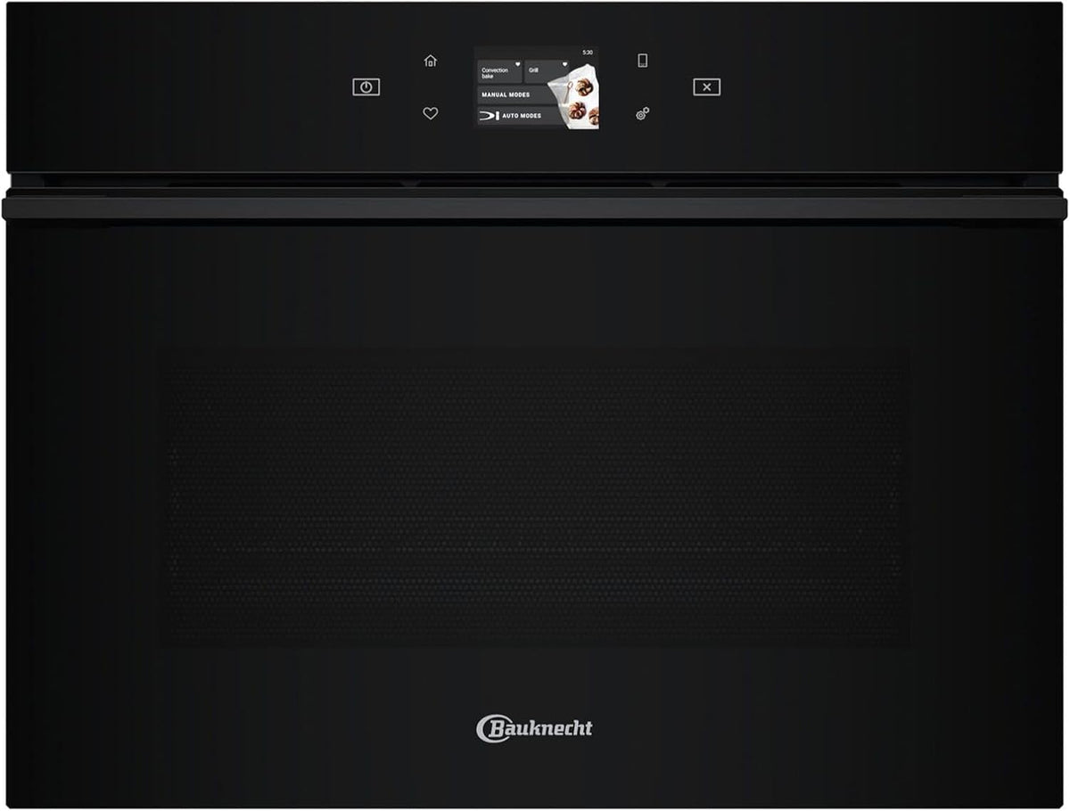 Bauknecht Mikrowelle, 900 Watt, Schwarz/Silber, BMP9O7TK Einbau- mit Grill und Heißluft Schwarzes Glas