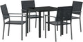 HFXHIJXQ Gartenmöbel-Set, 200x80 cm, PE-Rattan, Schwarz, Gartenmöbel Set 5-TLG PE-Rattan Tisch mit Armlehnstühlen