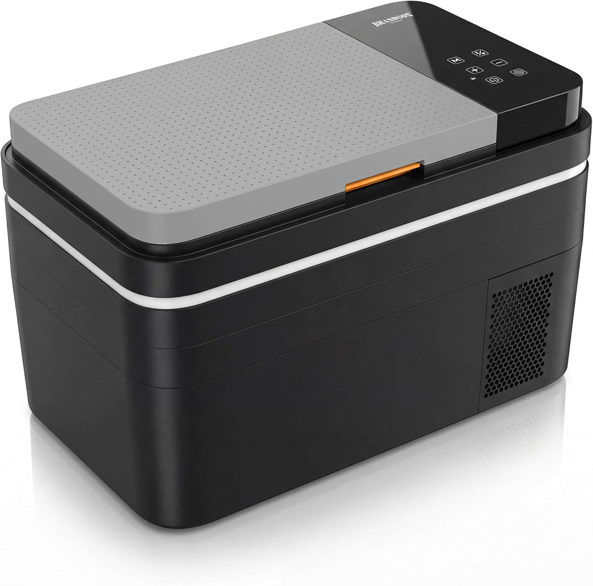 Brandson Kompressor, 30 Liter, 230 V, 24 V, Schwarz/Grau/Orange, Wlan Kühlbox elektrisch mit, App Steuerung Wlan Bluetooth Tuya Smart