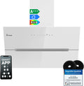KKT KOLBE Dunstabzugshaube, 80 cm, Weiß, 782 cbm/h Umluft Abluft, Kopffrei, Wandhaube, Glas, Smart WiFi App WLAN