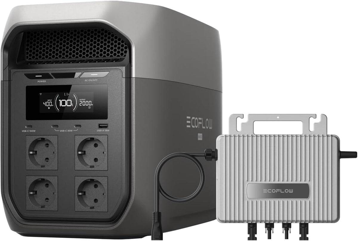 EF ECOFLOW Powerstation, 048 Wh, 400 W, 800 W, Grau, Solargenerator, DELTA 3 Max tragbare 2, 0% VAT WLAN Stream Mikrowechselrichter