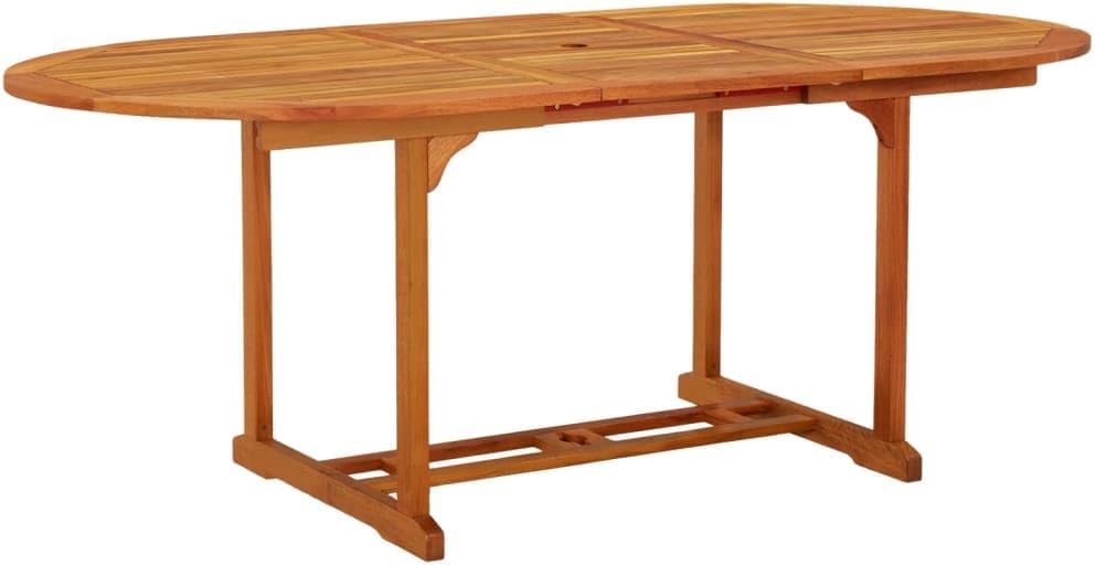 LLEZKBR Esstisch, 200x100x75 cm, Braun, Outdoor Tisch Gartentisch Massivholz Eukalyptus