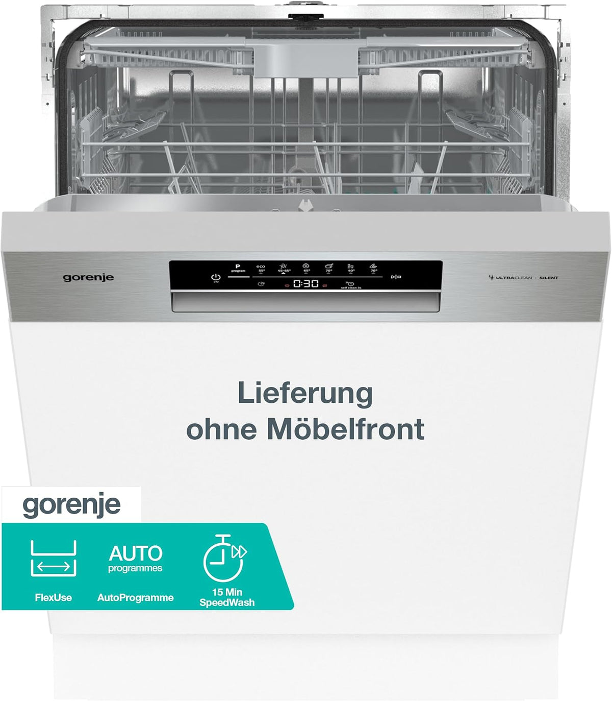 Gorenje Geschirrspüler, 82 x 60 x 57,5 cm, Silber/Weiß, GI643D91X /Einbaugerät/Integrierbar/60 breite/16