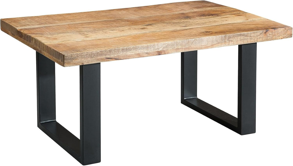 Sofa Riess Ambiente, 100 cm, schwarz/natur, Couchtisch IRON CRAFT - schwarz natur - Mangoholz