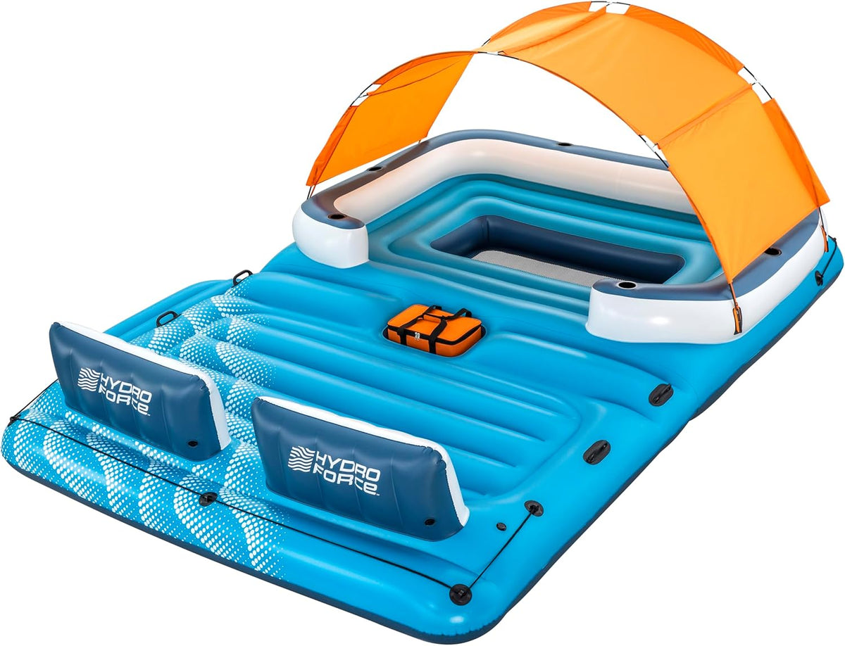 Bestway Matratze, 389 x 274 cm, Mehrfarbig, Hydro-Force 6-Personen-Badeinsel Tropical Breeze