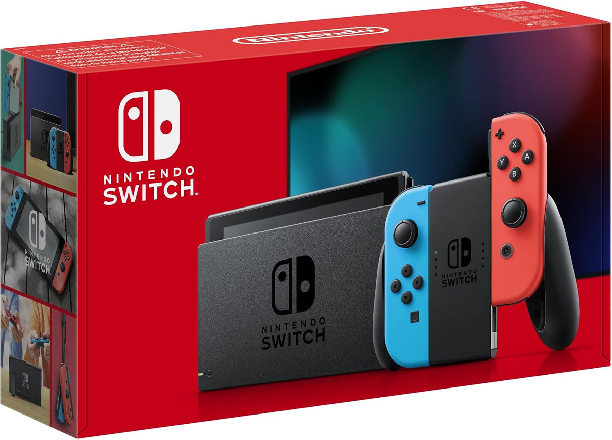 Nintendo Fernseher, Rot/Blau, Switch-Konsole Neon-Rot/Neon-Blau