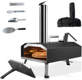 KitchenBoss Pizzaofen, 30.5 cm, Schwarz/Silber, Outdoor Pizzaöfen Tragbar: Edelstahl Pizza-Backofen, Hinterhof