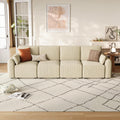 JINOVIA Sofa, 324 cm, Beige, 4 Sitzer Cord Kleine s für Kleine Räume, Modulares Eck, Individuell konfigurierbare Wohnlandschaft
