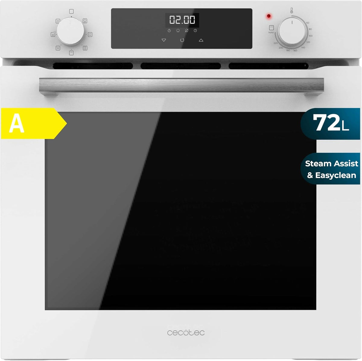 Cecotec Backofen, 2800 W, 60 cm, 72 l, Weiß, 7 Funktionen, Grillmodus, Fan Assisted Grill, Konvektionsmodus, Defrost
