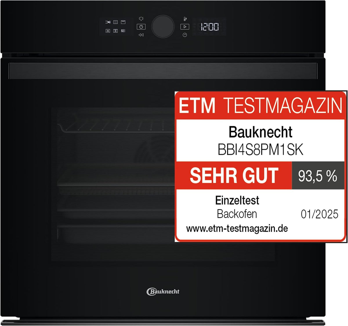 Bauknecht Backofen, 73 l, Schwarz, BBI4S8PM1SK Einbau-Heissluft /A+/