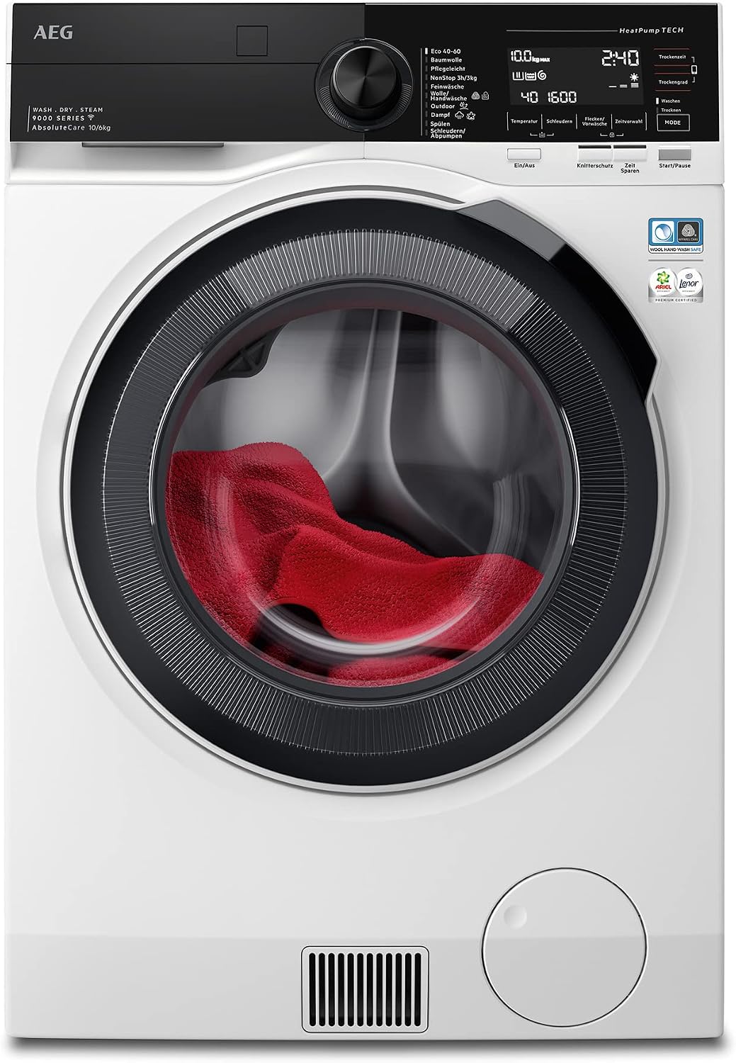 AEG Waschtrockner, 10 kg, 6 kg, Weiß, Wifi mit Wärmepumpe, SensiDry, schonend und energiesparend, Waschen, Trocknen