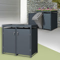 ML DESIGN modern living Mülltonnenbox, 132x80x124 cm, 240 L, 2 M, Anthrazit, ML- 2er mit Pflanzdach für ülltonnen