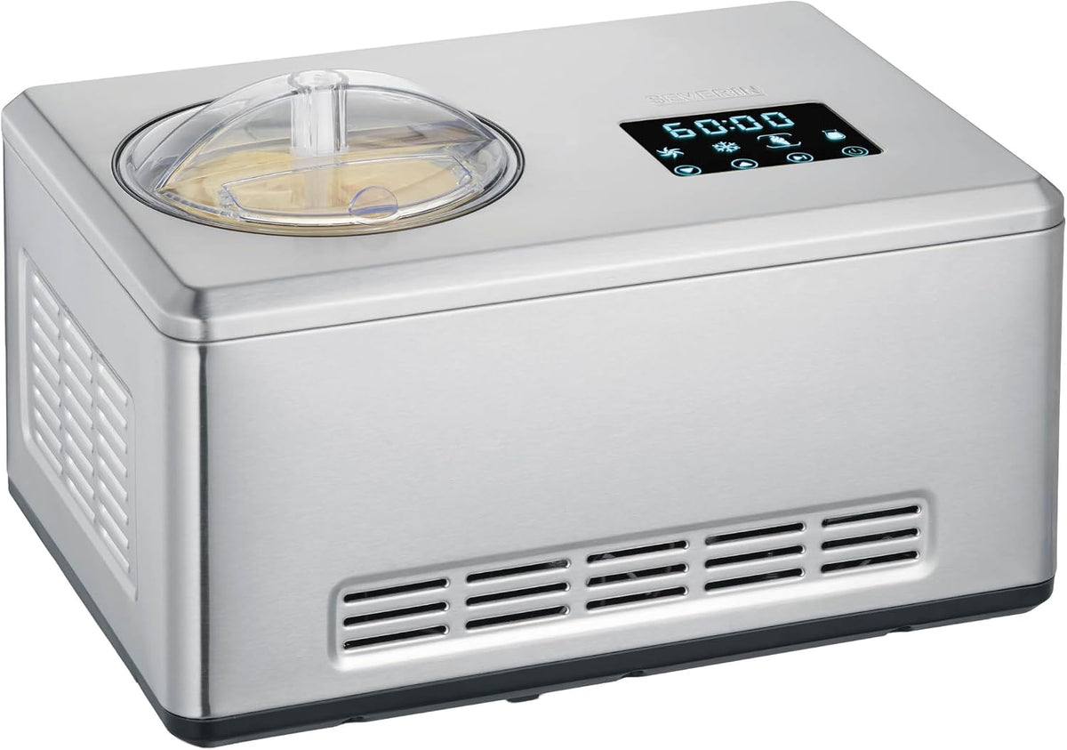 SEVERIN Eismaschine, Weiß, 2-in-1 mit Joghurtfunktion, Kompressor Ice Cream Maker für Eis, Sorbet und Frozen Joghurt