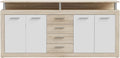 Forte Sideboard, 197,5 x 94,4 x 36,3 cm, Eiche, Cava Kommode mit 4 Türen, 4 Schubladen und Aufsatz, Holzwerkstoff