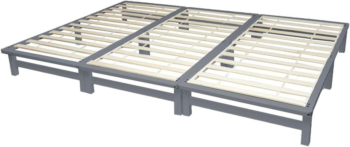 Homestyle4u Bett, 3x 90x200 cm, 270x200 cm, 28 cm, Grau, Familien Massivholz Paletten, Modular aus, inkl. Lattenrost