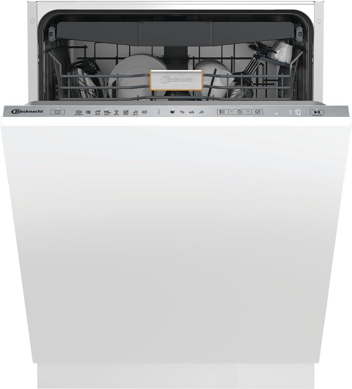 Bauknecht Geschirrspüler, 60 cm, 38 dB, Silber, BKKR IAXL2 Spülmaschine vollintegrierbar, 14 Maßgedecke, 7 Programme + Sensorprogramm