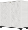 Gerätehaus HOMSPARK, 86,4 x 38,1 x 86,4 cm, Schwarz, Aufbewahrungsschrank für den Innen- und Außenbereich, mit Türen und 1 Regal