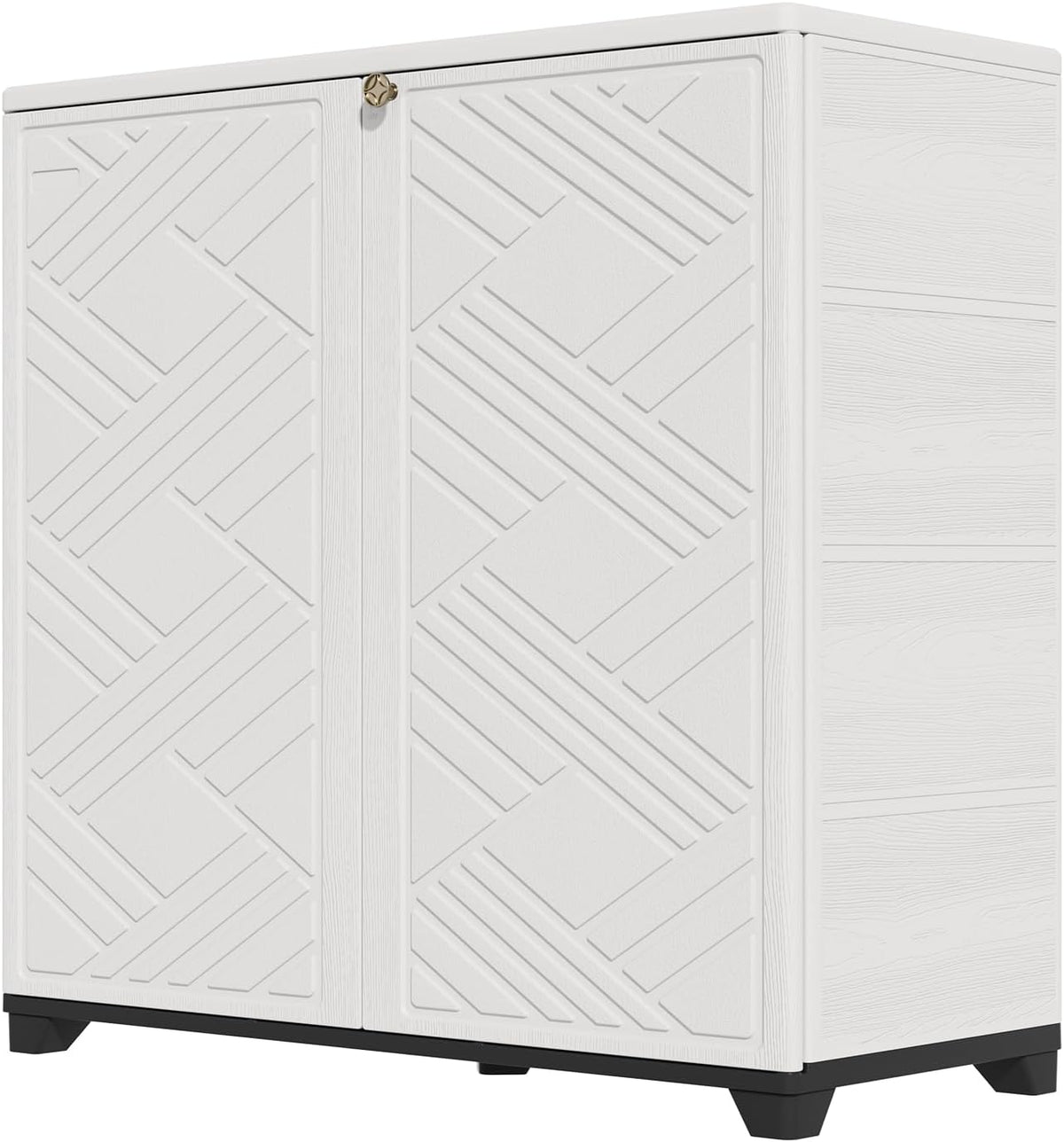 Gerätehaus HOMSPARK, 86,4 x 38,1 x 86,4 cm, Schwarz, Aufbewahrungsschrank für den Innen- und Außenbereich, mit Türen und 1 Regal