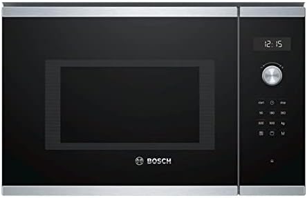 Bosch Mikrowelle, 38 x 59 cm, 31,5 cm, 900 W, Schwarz/Silber, BEL554MS0 Serie 6 Einbau-, Drehteller, Türanschlag Links