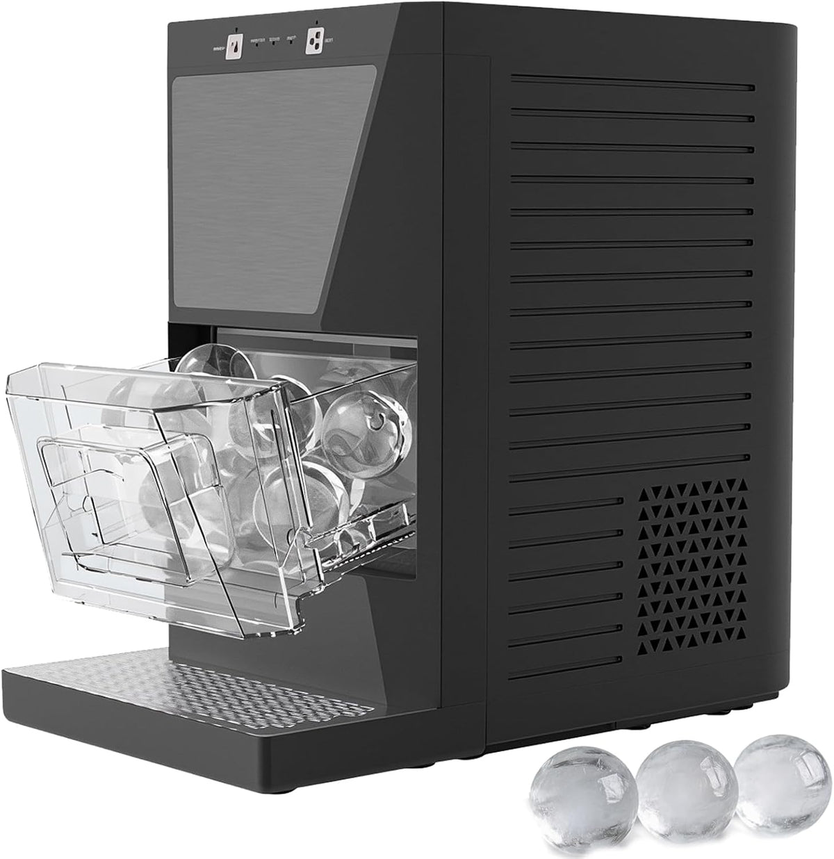 ZHJOPP Eiswürfelmaschine, 1,2 l, Grau, Gewerbliche Eiskugelmaschine, Tischgerät, produziert 42 Eiskugeln pro Tag