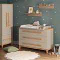 VitaliSpa Sideboard, 133.2 x 98 cm, Beige/Holz, Wickelkommode Malia, Cashmere/Artisan, mit 3 Schubladen