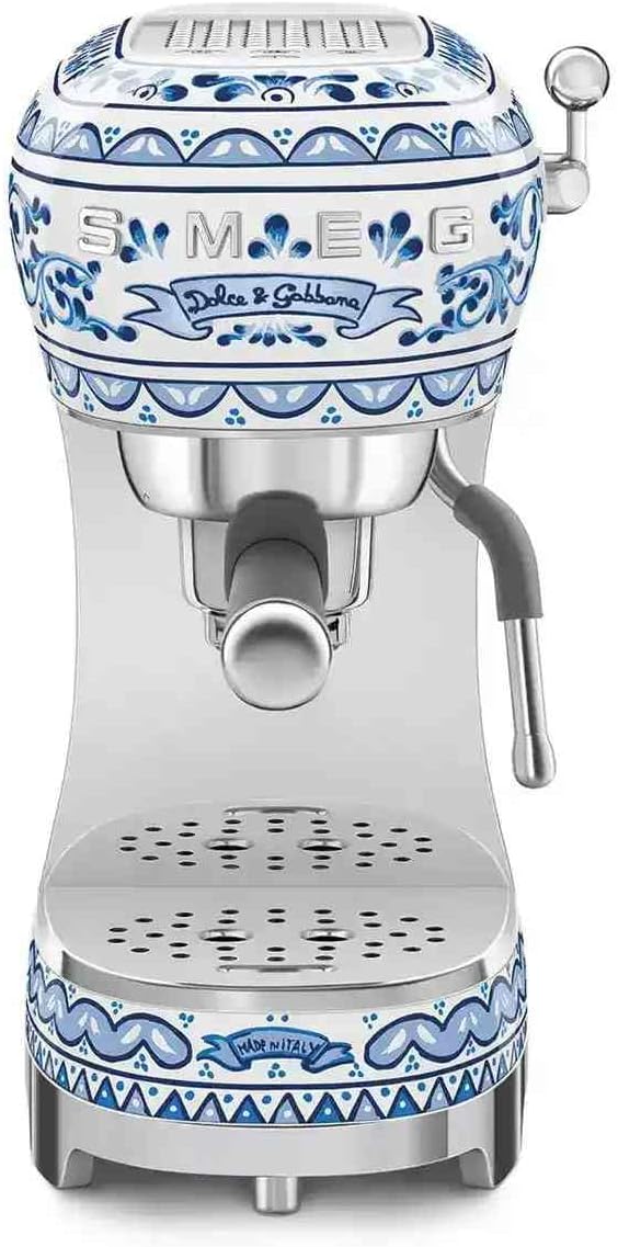 Smeg Kaffeemaschine, Edelstahl, Blau, ECF02DGBEU Dolce & Gabbana Espresso-, Siebträger