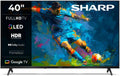 SHARP Fernseher, Schwarz, 40HF3365E, Google TV, 40' FHD, Rahmenlos, 60 Hz, QLED, Google Assistant mit Mikrofon