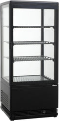 Bartscher Wohnzimmerschrank, 78 Liter, 78 L, schwarz, Mini Kühlvitrine -700177G