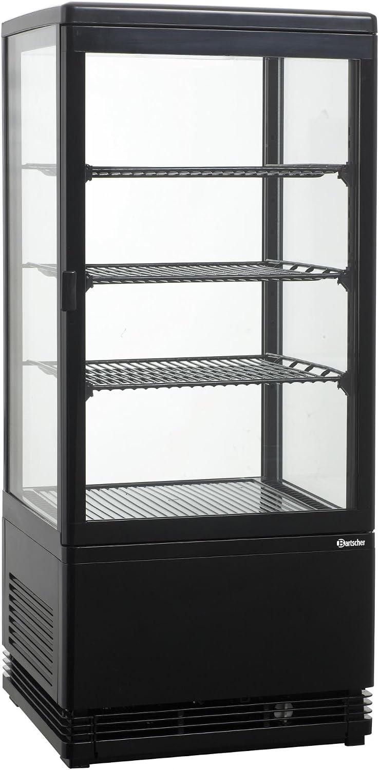 Bartscher Wohnzimmerschrank, 78 Liter, 78 L, schwarz, Mini Kühlvitrine -700177G